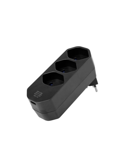 STEFFEN Connecteur multiple 3 x T13, pivotant 320°, noir