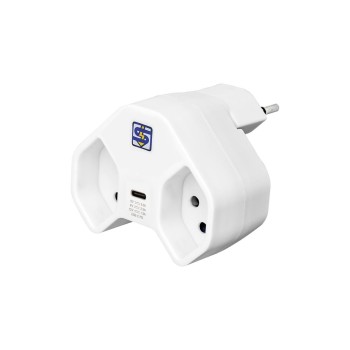 STEFFEN Fiche de branchement 2 x T13 USB-C, Blanc, orientable à 320 STEFFEN Fiche de branchement 2 x T13 USB-C, Blanc, orientable à 320