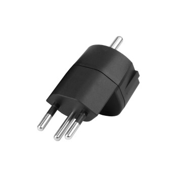 STEFFEN Adaptateur fixe 3 pôles allemand sur connecteur CH T12 noir, CEE7