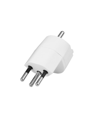 Fixadapter 3-Pol german auf Stecker CH T12, white, CEE7 auf T12 dezentral