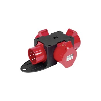 Steffen CEE Verteiler 16A 5P 415V, 1x Gerätestecker CEE 16/5 3xCEE 16/5