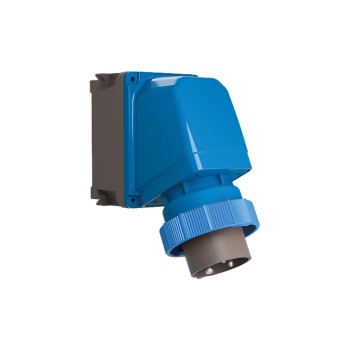 Steffen Palazzoli CEE 65° Wand-Stecker 16/3, 2LPE, 230V, 6h, IP66/IP67/IP69 vernickelt