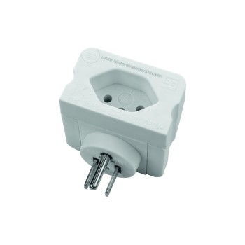 Adaptateur de voyage Suisse / USA, 3 pôles, male USA / femelle CH Adaptateur de voyage Suisse / USA, 3 pôles, male USA / femelle CH