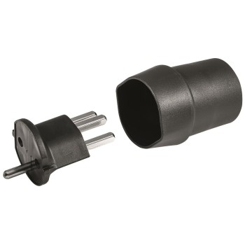 Fix adapter 3-pole, all-round to plug CH T23, noir, CEE7 to T23 Fix adapter 3-pole, all-round to plug CH T23, noir, CEE7 to T23