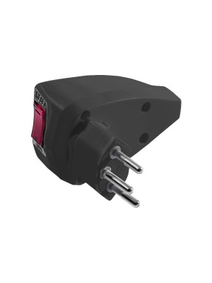 STEFFEN Reset Fiche T12, 3 pôles rotative, avec protection, en noir STEFFEN Reset Fiche T12, 3 pôles rotative, avec protection, en noir