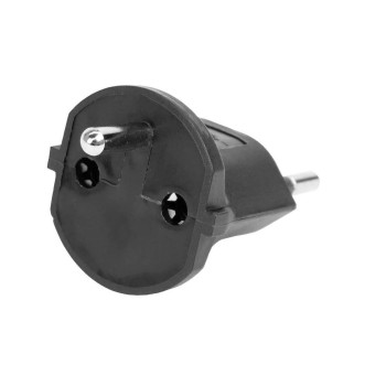 Adaptateur fixe 3 pôles allemand vers prise CH T12, noir, CEE7 vers T12 Adaptateur fixe 3 pôles allemand vers prise CH T12, noir, CEE7 vers T12