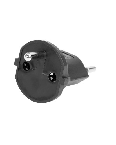Adaptateur fixe 3 pôles allemand vers prise CH T12, noir, CEE7 vers T12