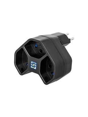 Steffen Manta branch plug 3xT13, black, star-shaped, rotatable, child protection Steffen Manta branch plug 3xT13, black, star-shaped, rotatable, child protection