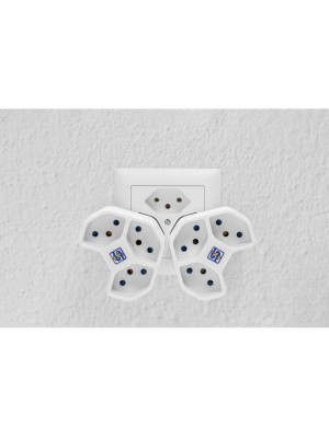 Prise multiple Steffen Manta 3xT13, noire, en forme d'étoile, rotative, protection enfant Prise multiple Steffen Manta 3xT13, noire, en forme d'étoile, rotative, protection enfant