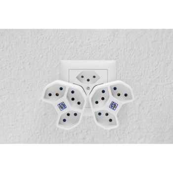 Multiple socket Steffen Manta 3xT13, black, star-shaped, rotatable, child protection Multiple socket Steffen Manta 3xT13, black, star-shaped, rotatable, child protection