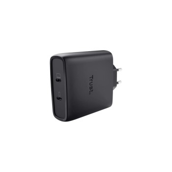 Trust Chargeur Maxo USB-C-GaN 100 W avec 2 connecteurs Noir Trust Chargeur Maxo USB-C-GaN 100 W avec 2 connecteurs Noir